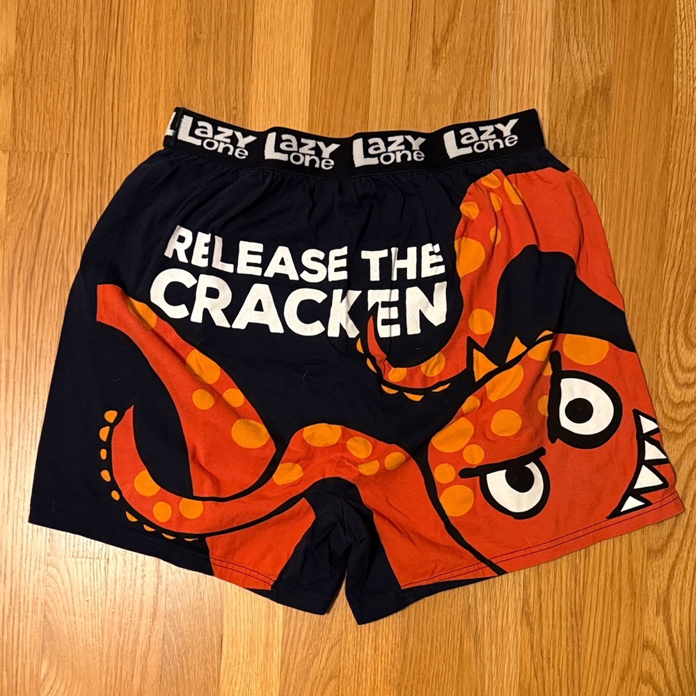 Lazy One ‘Release The Cracken’ Navy and Orange Boxers